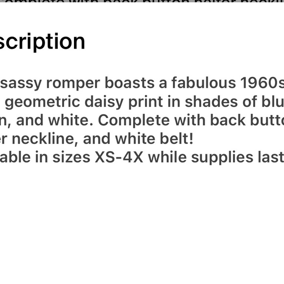 Vintage Blue and Green Halter Romper - Picture 6 of 6